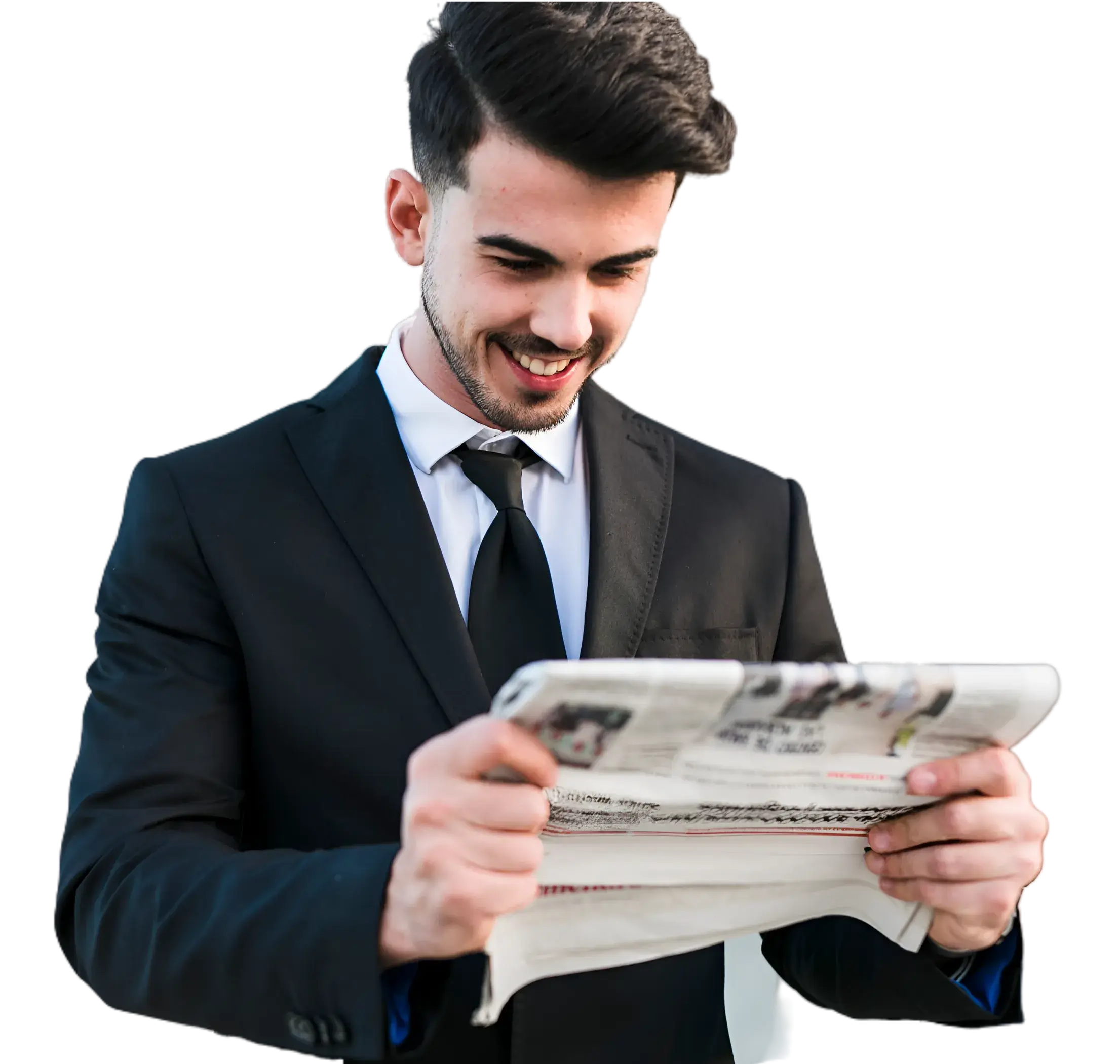 Man reading a newspaper